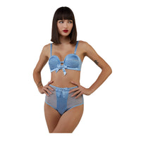 Dorothy Baby Blue Diamanté High Waist Brief