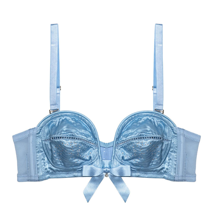 Dorothy Baby Blue Diamanté Overwired Bra