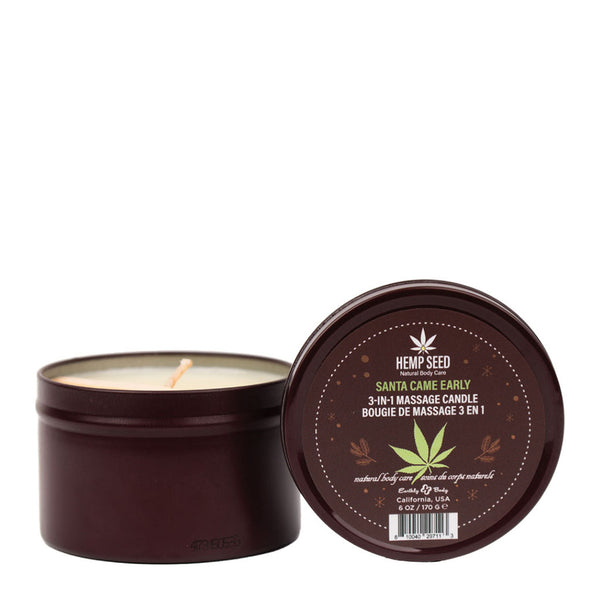 Earthly Body Hemp Massage Candle - Santa Came Early