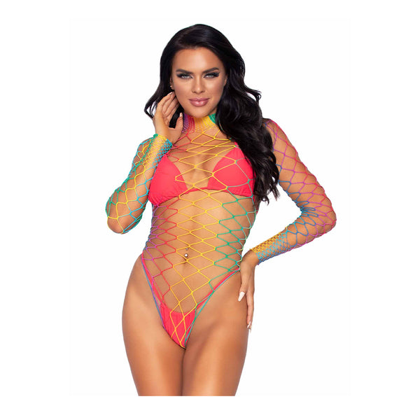 Leg Avenue Taste The Rainbow Fishnet Bodysuit