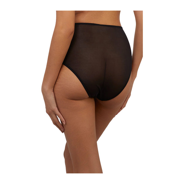 Lottie Black Floral Embroidery High Waisted Brief