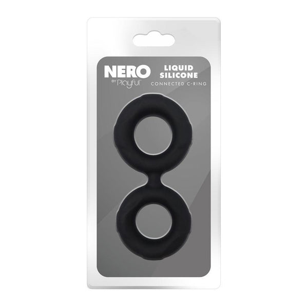 Nero by Playful Liquid Silicone Connected Cock & Ball Ring