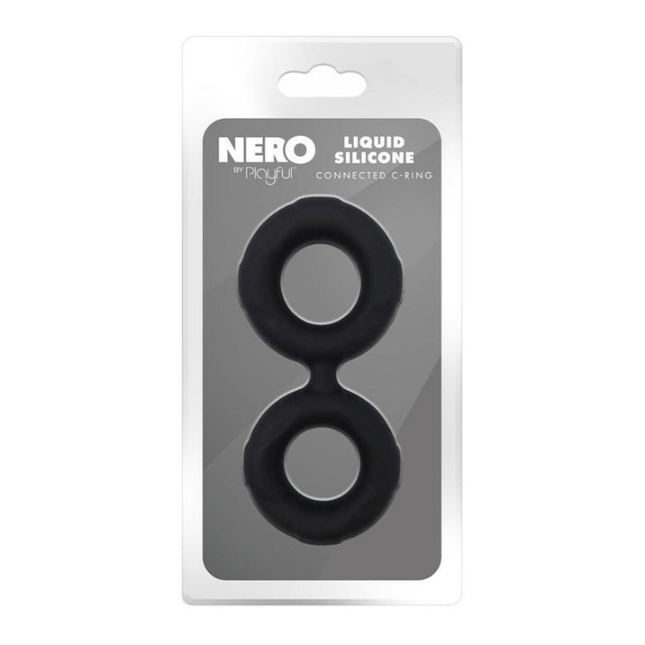Nero by Playful Liquid Silicone Connected Cock & Ball Ring