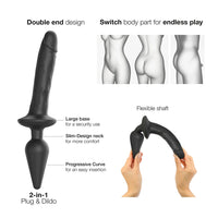 Strap-On-Me Switch Plug-In Realistic Dildo Black