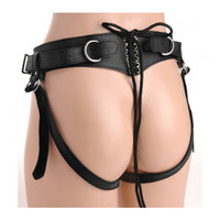 Strict Leather Corset Back Strap On Dildo Harness