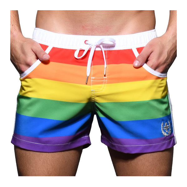 Andrew Christian Pride Stripe Swim Shorts