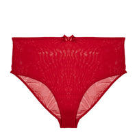 Bettie Page Elizabeth Red Mesh High Waisted Brief