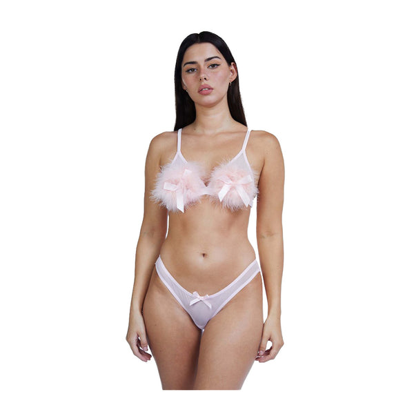 Bettie Page Powder Puff Triangle Bra Pink