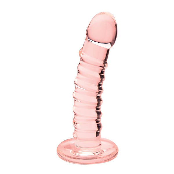 Blown Basic Curve with Spiral Glass Dildo