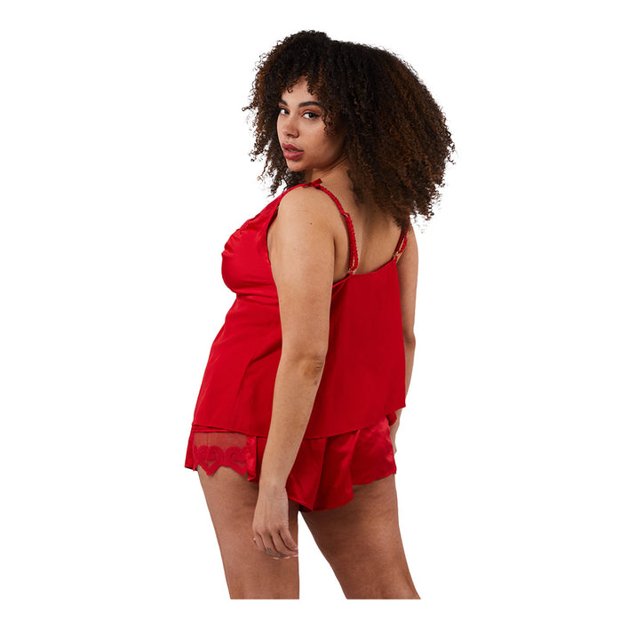 Cupid Pink And Red Love Hearts Cami Top & Shorts