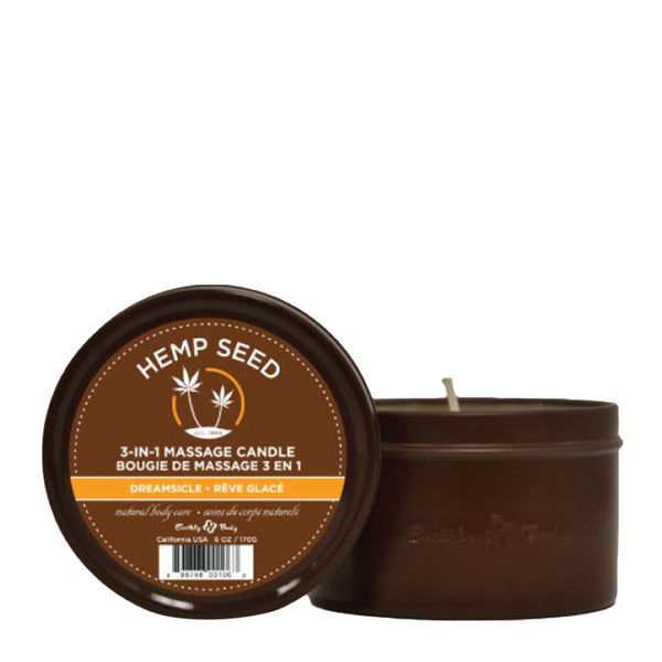 Earthly Body Hemp Massage Candle Dreamsicle
