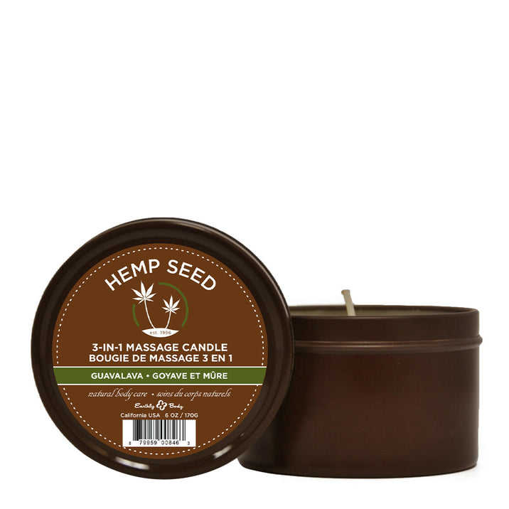 Earthly Body Hemp Massage Candle Guavalava