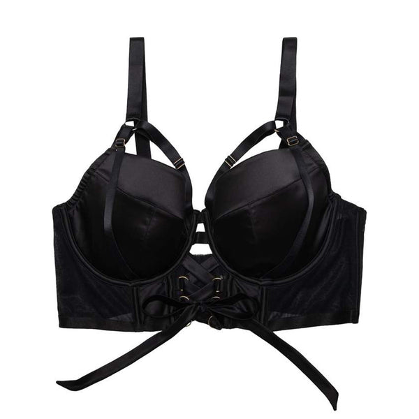 Gabi Fresh Aysha Black Lace Up Balcony Bra