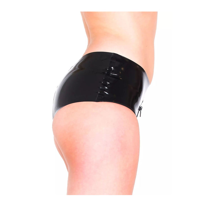 Honour Latex 2 Way Zip Booty Shorts