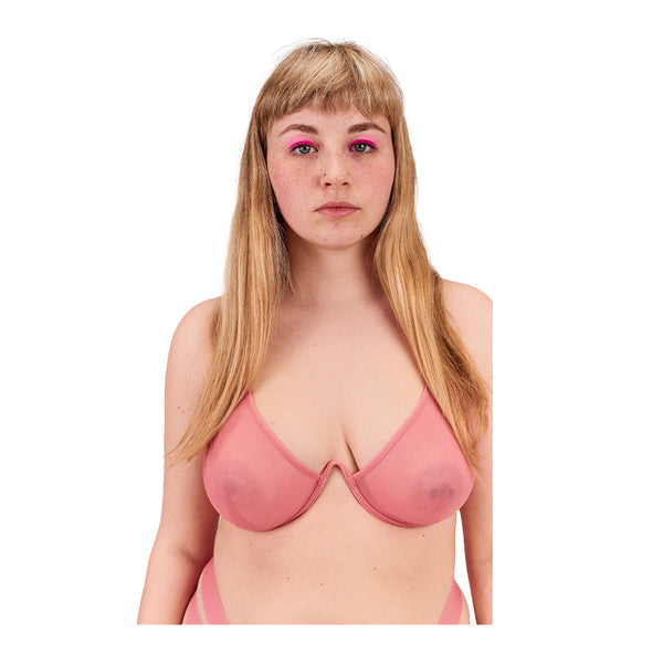 La Fille D'O Fast Girls Pink Sheer Bra