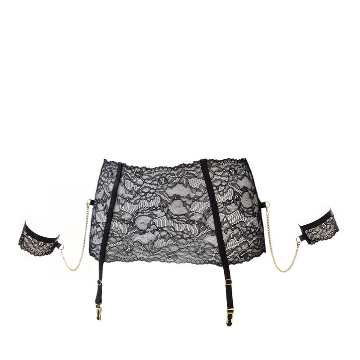 Maison Close Le Petit Secret Lace Garter Belt with Cuffs