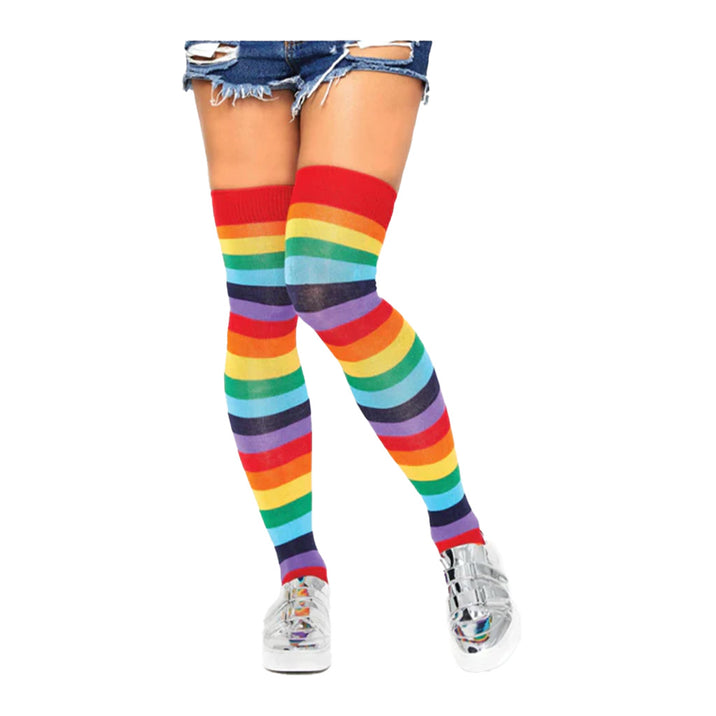 Leg Avenue Acrylic Rainbow Thigh Highs