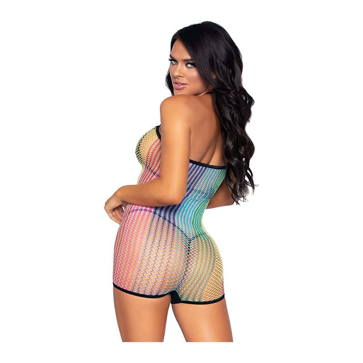 Leg Avenue Rainbow Net Strapless Romper