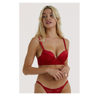 Playful Promises Melina Longline Red Plunge Bra