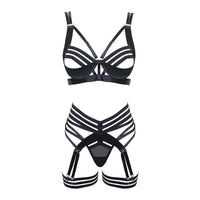 Muse Black Strappy Lingerie Set