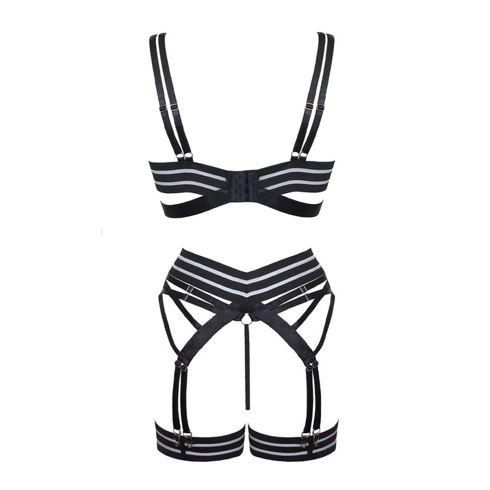 Muse Black Strappy Lingerie Set