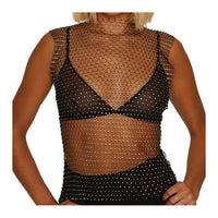 Muse Diamante Mesh Top