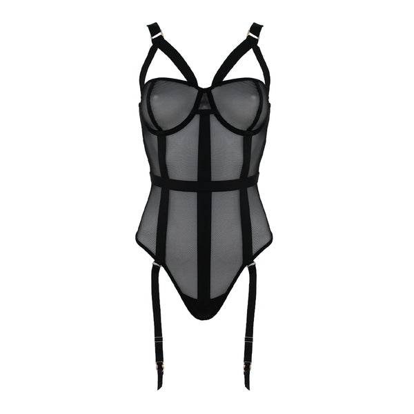 Muse Mesh Bodysuit with Suspenders