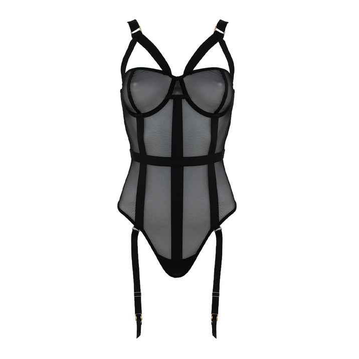 Muse Mesh Bodysuit with Suspenders