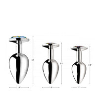 Rainbow Prism Gem Metal Butt Plug Medium