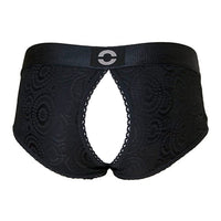 RodeoH Crotchless Lace Panty Harness Black