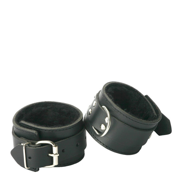 Strict Leather Fur Lined Wrist Cuffs