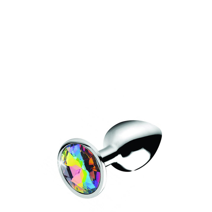 Rainbow Prism Gem Metal Butt Plug Small